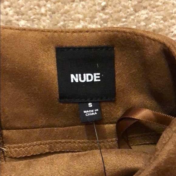 Last One‼️Nude Suede Fold Over Skirt Brand New - Picture 6 of 6